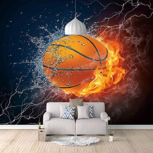 3D Wandtapete Für Jungen Schlafzimmer Fußball Basketball Baseball Kinderzimmer Tapete Wandbild 3D Abziehen Und Aufkleben Selbstklebend Wandaufkleber Mädchen Zimmer Dekorieren Wandtap 400(B)x280(H)cm