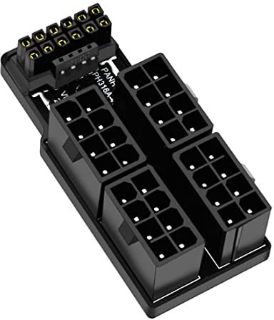 chenyang ATX 8Pin 4 Port zu 12VHPWR ATX3.0 PCI-E 5.0 16Pin Power Modular Adapter 90 Grad nach unten gewinkelt