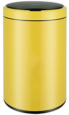 Poubelle Intelligente Étanche Poubelle Intelligente À Induction 12L Poubelle Ménager avec Couvercle Poubelle Automatique Simple Poubelle De Cuisine (Jaune)
