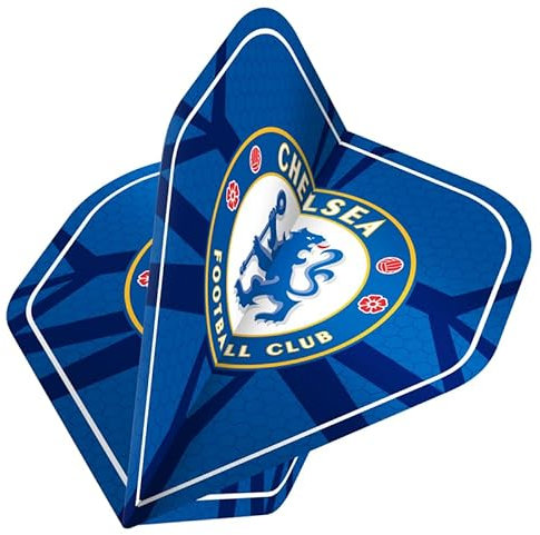 FOCO Offizielles Lizenzprodukt Chelsea Football Club The Blues FC 100 Mikron Nr. 2 Form Dart-Flights, gemustert, 1 Set mit 3 Flights (F3887)