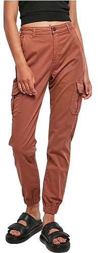 Urban Classics Damen Hose Ladies High Waist Cargo Pants Terracotta 32