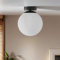 Licht-Erlebnisse Deckenlampe PROSKO Metall Glas weiß-schwarz kompakt blendarm Ø16 cm E27 Deckenleuchte Schlafzimmer Wohnzimmer Innen Kugel
