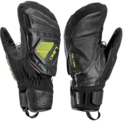 LEKI WCR C-tech 3D Mitten Black-Ice Lemon 8.0