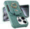MONASAY Wallet Case Compatible for iPhone 15 Pro Max 5G 6.7 inch with Ring Stand,[Glass Screen Protector][RFID Blocking] Leather Wallet Phone Cover with Card Holder and Flip Snap Closure, Light green