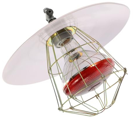 FONDOTIN Safe Livestock Warming Light for Rabbit Cage Reptile Warmer Lamp Metal Disc Net Cover Easy to Use Random