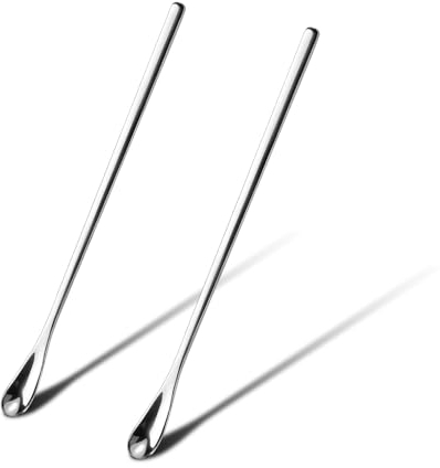 2pcs Reptile Food Spoons, Reptile Feeding Spoon Long Handle Fruit Mixing Stirring Food Scoop Pet Feeding Tool Fit for Crested Gecko Lizard Gargoyle Bearded Dragon and Other Small Animals