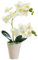 Blogiiup Fausse Orchidée en Pot Réaliste 16 Pouces, Blanc, Orchidée Artificielle Vibrante, Fausse Plante d'Orchidées pour Le Mariage, Bureau à Domicile