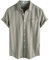 VATPAVE Mens Striped Summer Shirt Casual Button Down Short Sleeve Beach Shirts Small Khaki Brown Hawaiian Shirts