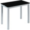 MOMMA HOME Table de cuisine extensible - Modèle Londres - Couleur : noir/argenté - Matériau : verre trempé / métal - Dimensions : 95 x 55/95 x 76 cm, MM-040C