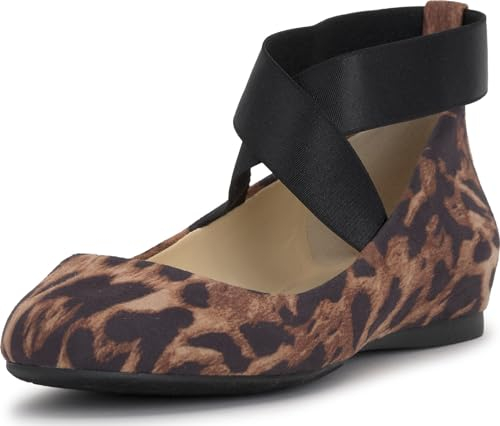 Jessica Simpson Damen Mandayss Ballerinas, Natural Dolly Leopard, 38.5 EU