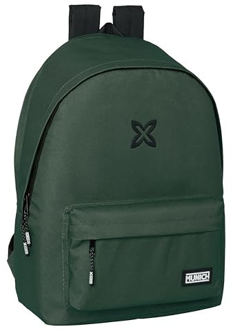 Safta MUNICH BÁSICOS - Mochila para Portátil 15.6 y USB, Ideal para Jóvenes de Diferentes Edades, Tejido Reciclado, Cómoda y Versátil, Calidad y Resistencia, 31x18x44 cm, Color Verde