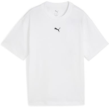 PUMA Mädchen ESS Boxy Tee G T-Shirts, PUMA White, 140