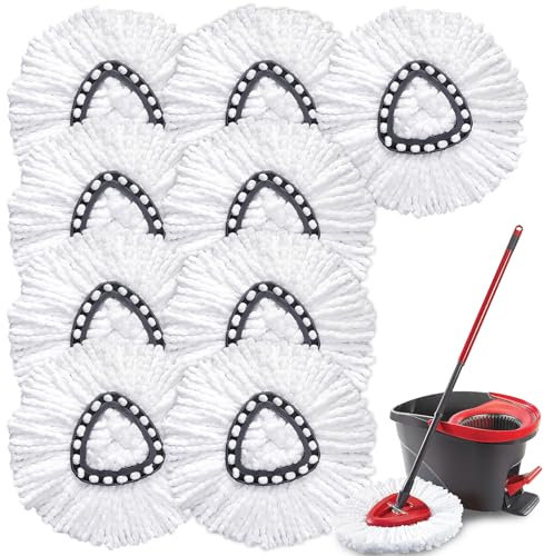Lot de 9 têtes de rechange pour balai à franges O Cedar - Faciles à nettoyer - Faciles à nettoyer - Faciles à installer et remplaçables - Lavables en machine