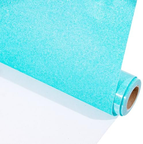 VINYL FROG Glitter Heat Transfer Vinyl 10 inches x 5ft Neon Blue Glitter HTV Vinyl Iron on Vinyl for T-Shirt or Other Fabrics