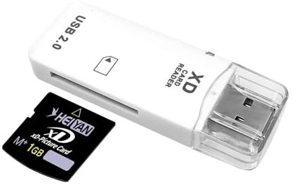 USB2.0 XD Memory Card Reader Portable Compact Flash Picture Photo Card Reader Adapter Up to 480MBs Plug & Play Quick Card Reading for Fuji & Olympus Cameras, Supports Windows + Mac