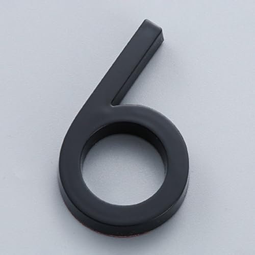 Numéro de maison moderne plaque brillante pour chambre d'hôtel ou extérieur Noir (6)