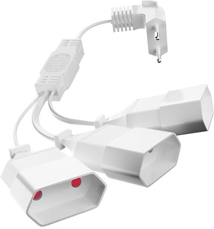 VIEVRE Cavo di prolunga piatto 3 in 1 spina europea, prolunga spina piatta, cavo di alimentazione piatto 250 V, cavo di prolunga piatto 50 cm per TV PC computer monitor