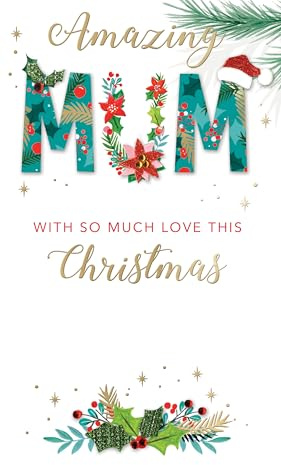 Embellished Amazing Mum Champagne Hand-Finished Christmas Greeting Card XCDC444