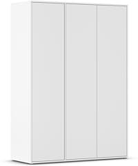 Rauch Möbel Nabila, Drehtürenschrank, Kleiderschrank, Kleiderschrank weiß, Kleiderschränke, Garderobe, 3-türig, Push-to-Open, Farbe Alpinweiß, 140x194x53cm