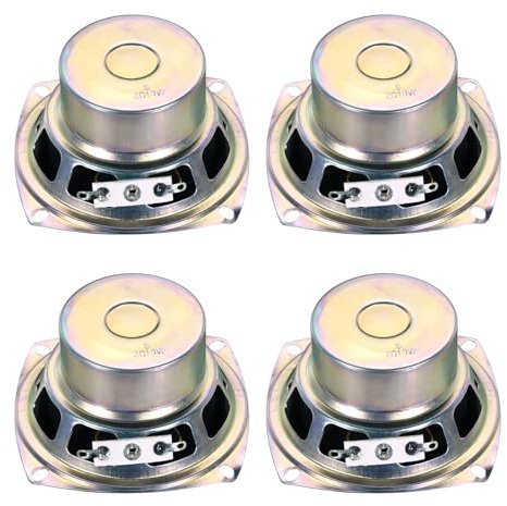 QUARKZMAN 4pz 10W 8 Ohm Altoparlanti Piccoli Guscio in Metallo Quadrato Altoparlante Interno Micro Anti-Magnetico per Altoparlanti Mini DVD EVD Multimedia Mobile Portatile