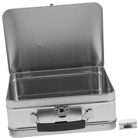 Alipis Retro Metal Lunch Box: Vintage Tinplate Container with Handle - Leakproof Food Storage for Adults Personal Use & Picnic Snacks Decorative Tin