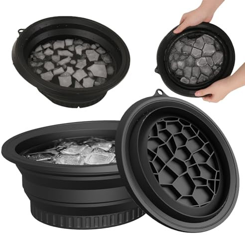 Silicone Face Bowl for Ice with Built-In Icetray, Collapsible Face Tub for Ice Bath, Facial Ice Plunge Bowl, Ice Water Facials at Home