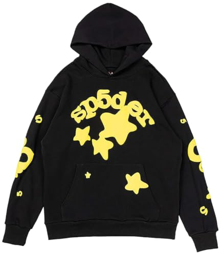 Silver Basic Felpa Y2K con Cappuccio Sp5de Moda Trendy Gotica Pullover Hip Hop Hoodie con Tasche per Uomo e Donna