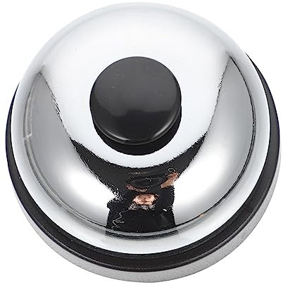 KAILIKETIY Klingeln Sie das Glockenspielzeug laut ältere Menschen Abendessenglocke klimpern Handrufglocke Ring Glocken rufen Klingeln für Service Dienstglocken Chrom Black