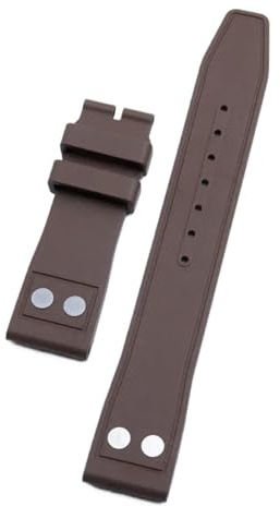 JVEIWAD 20 mm 21 22 bequemes Fluorkautschuk-FKM-Kautschukarmband, kompatibel mit IWC-Armband Big Pilot Portofino TOP-Uhrenarmband Niete(Brown,21mm Mark Buckle,Without Buckle)