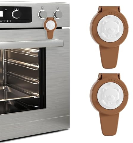 2 Stück Backofen Kindersicherung, Ofen Kindersicherung & Kindersicherung Herd, hitzebeständige Backofentür Sicherung zum Kleben, Backofen Sicherung Baby, Herdschutz Kinder(Rückstandslos Entfernen)
