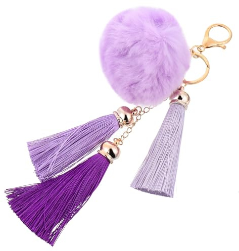 Toyvian Porte-clés Peluche Doux Pendentif Pompon Violet Taro Accessoire Femme Paquet à Main Voiture Décoration