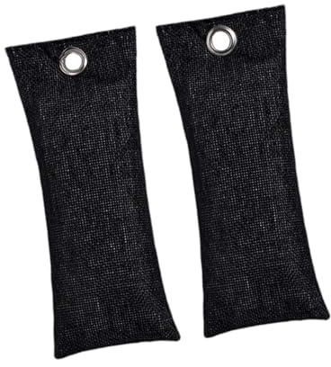 Okiyakusama 2 Stück Schuh Deo Beutel Geruchsentferner für Boxhandschuhe Schweißabsorber Universal Feuchtigkeitsabsorber mit Bambuskohle Und Atmungsaktivem Leinenm, Schwarz 100g