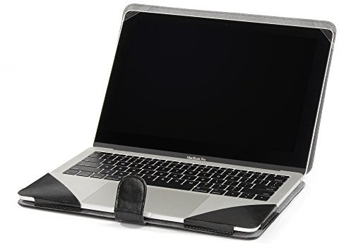 RYGOU Funda de transporte 3 en 1 de cuero con protector de pantalla de piel de teclado para la nueva Macbook Pro 15''con barra táctil (Modelo: A1707 / A1990)