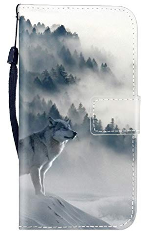Sunrive Kompatibel mit Blackview A60 Pro (2019) Hülle Magnetisch Schaltfläche Ledertasche Schutzhülle Etui Leder Case Cover Handyhülle Tasche Schalen Lederhülle MEHRWEG(W8 Wolf)