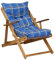 Liberoshopping Sessel Relax Liegestuhl 3 Positionen in Holz Klapppolster H 100 cm Farbe als Foto (Türkis)