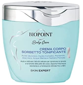 Biopoint - Crema Corpo Sorbetto Tonificante, Azione Idratante e Tonicizzante Fino a 48h, Dona Freschezza e una Pelle Compatta e Vitale, 300 ml