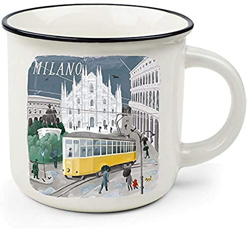 Legami - Tazza Cup-puccino in Porcellana New Bone China, Tema Milano, Tazza da Colazione, World Cities, Mug Caffè Thé, Lavabile in Lavastoviglie, Diametro 10 cm, Capacità 350 ml