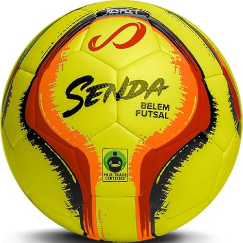Senda Belem Training Futsal Ball, Fair Trade Certified, Yellow/Red/Orange/Black, Size 3 (Ages 8-12)