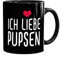 MoonWorks® Ich liebe Pupsen Kaffeetasse Teetasse schwarz 325 ml