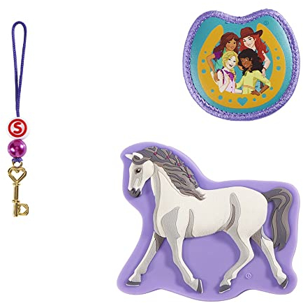 Step by Step Magic Mags Schleich® Horse Club Holsteiner Stute“, 3-teilig, 2 Magnet-Applikationen und 1 Anhänger, als Ergänzung für den Schulranzen oder Vorschulrucksack, für Mädchen
