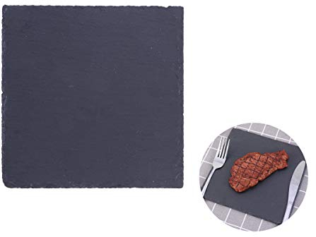 Natural Square Plate for Cheese, Sushi, Steak, Cake - 15X15Cm Serving Tray for Home, Restaurant, Kitchen, Bar