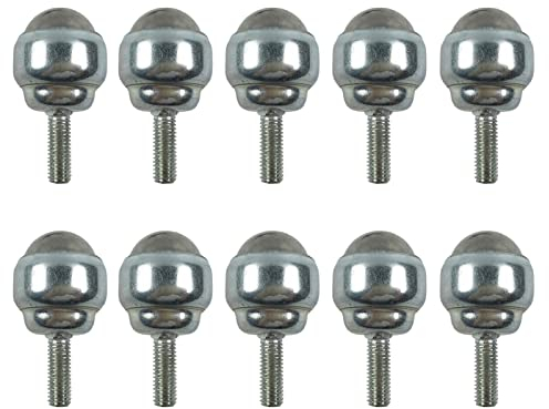 10Pcs Schwenkkugelrollen, Lenkrollen Aus Kohlenstoffstahl, Bull'S Eye Schaft-Lenkrollen Mit M5-Gewindestange, Mini-Kugellager-Universalrad Für Möbel, Schrank (Stahlkugel)