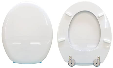 Toilettensitz, Top-Qualität, kompatibel mit Derby Gravena Holz, beschichtet mit Polyesterharz, Weiß von HYDRO HOME