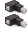 USB B 2.0 Adapter, USB 2.0 Type-B Printer Adapter, 90 Degree Angle USB 2.0 Type-B Male to Female Printer Adapter for Printer, Scanner, Fax Machine, Mobile HDD(Right 2Pcs)