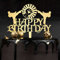 Higoss Taekwondo & Karate Birthday Cake Topper, Gold Acrylic, 1 Count, 1 Piece, Cake Decoration