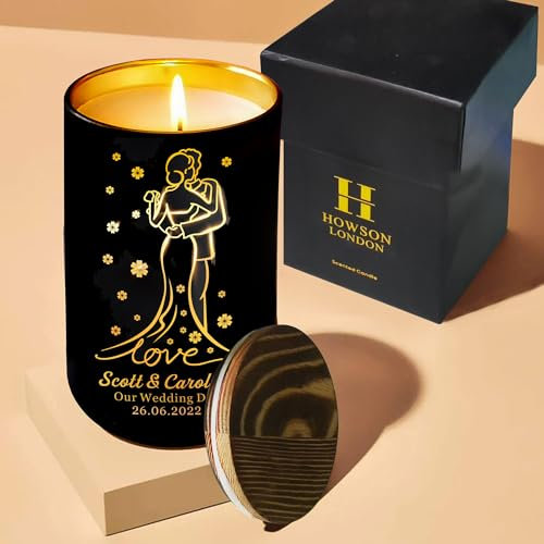 Personalised Candle Wedding Anniversary Candle Gifts for Couple for Her Scented Candles Gifts for Women Personalised Gift for 10 20th 25th 50th 60th Birthday Christmas Valentines Day (Design 02)