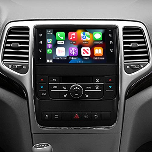 ACAVICA Autoradio Jeep Wrangler JK 7 Pouces - CarPlay sans Fil & Android Auto - Navigation GPS, Bluetooth, FM/RDS, Écran Tactile HD, Ports USB Doubles, Support caméra de recul