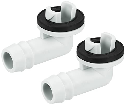 sourcing map Air Conditioner Drain Hose Connector 15mm Tube Elbow Fitting Replacement Part Accessories for Mini-Split Window AC, Beige Pack of 2