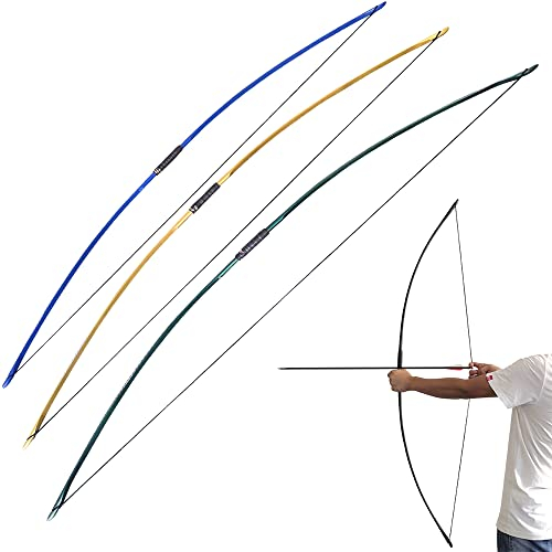 HNZMDY 67 Zoll Bogenschießen Traditioneller Langbogen 25-70lbs Recurve Bogen Jagdbogen Englischer Langbogen für Rechte/Linke Hand Erwachsene Bogen im Freien Zielübungen (70lbs, Gold)