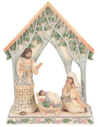 Jim Shore Figuren - Woodland Krippe Familie 4 Teile Set - 21,5cm hoch